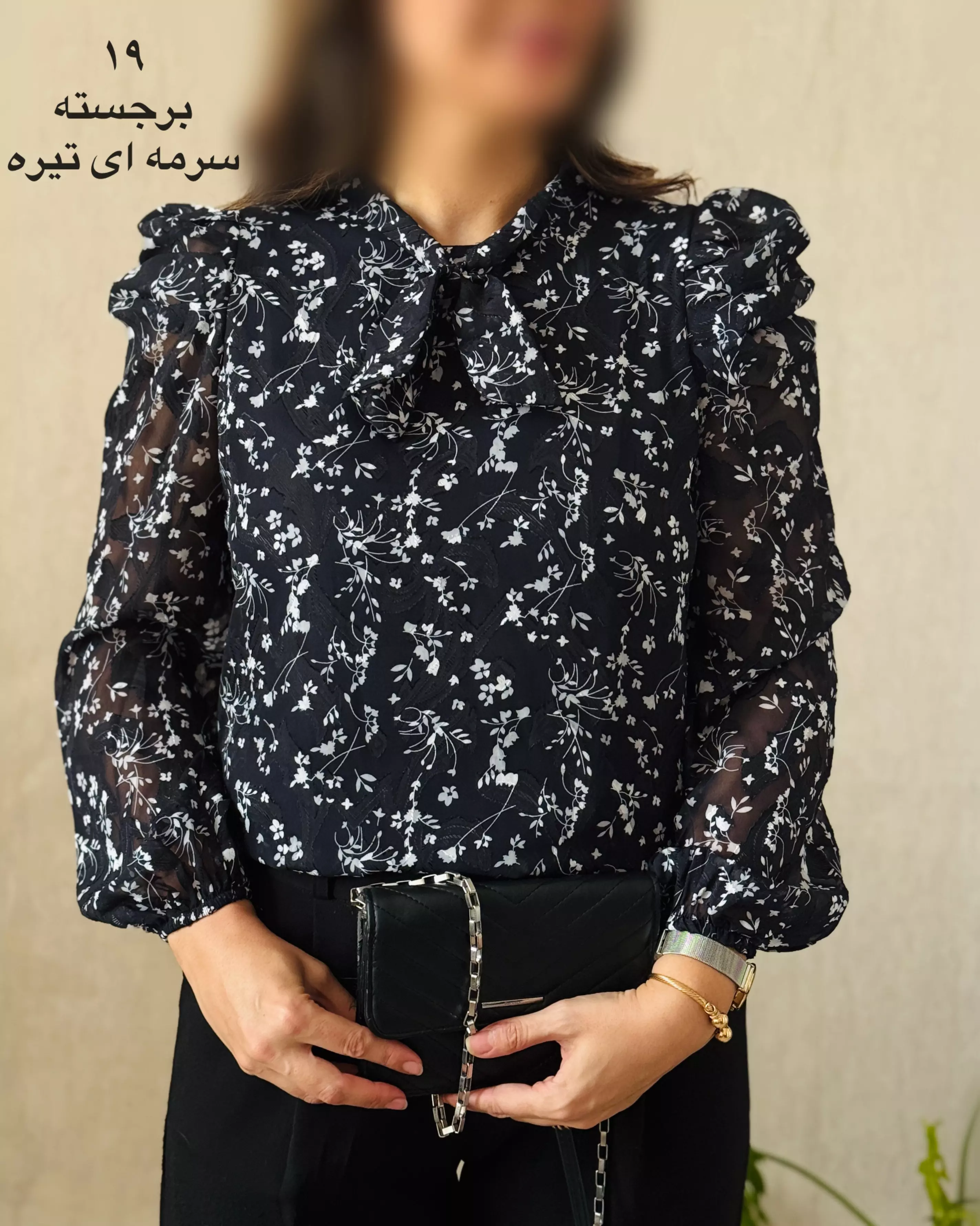 شومیز حریر آستین پفی 9